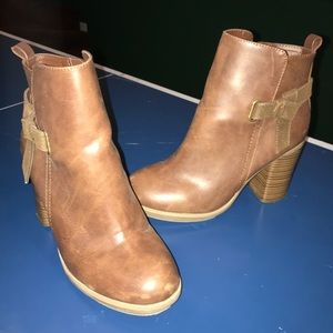 Brown bootie heels
